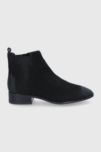 Semišové topánky Chelsea Aldo Torwenflex dámske, čierna farba, na plochom podpätku