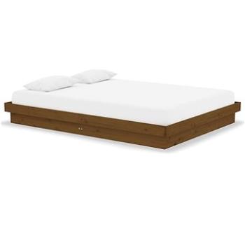 Rám postele medovo hnedý masívne drevo 135 × 190 cm Double, 819950
