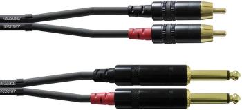 Cordial CFU3PC audio káblový adaptér [2x jack zástrčka 6,35 mm - 2x cinch zástrčka] 3.00 m čierna