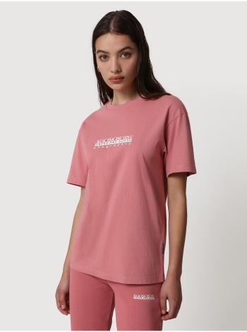 Ružové dámske tričko s nápisom NAPAPIJRI S-box W SS 3