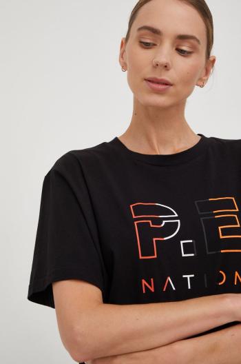 Bavlnené tričko P.E Nation čierna farba,