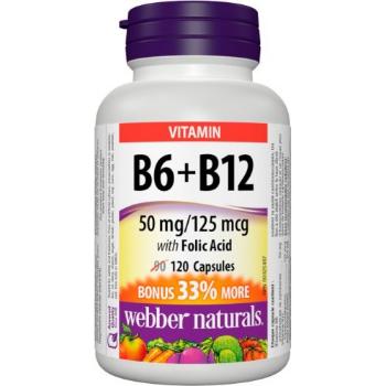 Webber Naturals Vitamín B6+B12+Folic Acid 120 tabliet