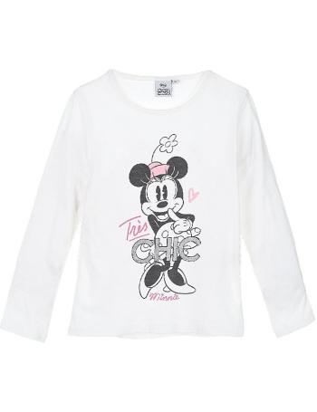 Minnie mouse biele dievčenské tričko s dlhými rukávmi vel. 98