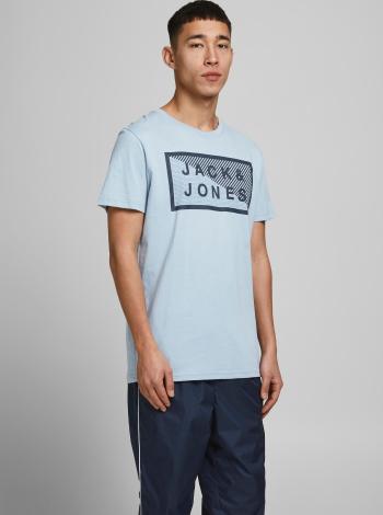 Svetlomodré tričko s potlačou Jack & Jones Shawn