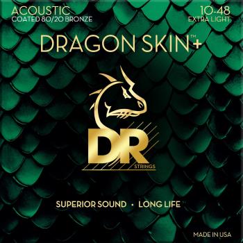 DR Strings Dragon Skin+ Coated 80/20 Extra Light 10-48 Struny pre akustickú gitaru