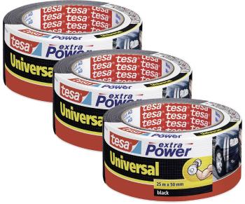 tesa extra Power® UNIVERSAL 56388 páska so skleným vláknom  čierna (d x š) 25 m x 50 mm 3 ks