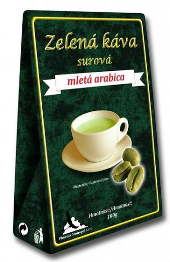 Zelená káva surová mletá arabica 100 g