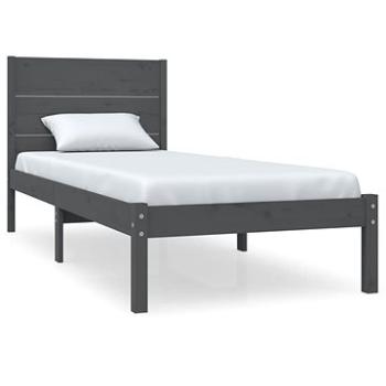 Rám postele sivý masívna borovica 100 × 200 cm, 3104145