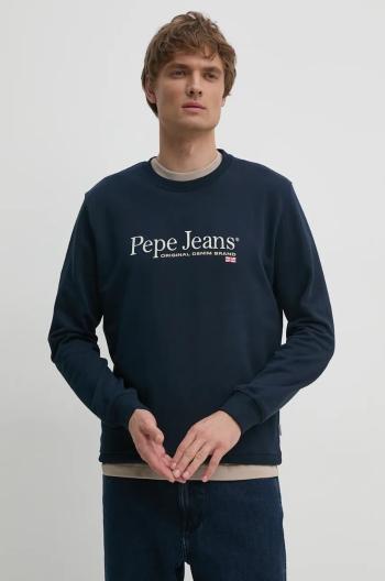 Bavlnená mikina Pepe Jeans SEAN pánska, tmavomodrá farba, s potlačou, PM582699