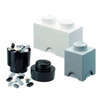 LEGO úložné boxy Multi-Pack 3 ks – čierna, biela, sivá (5711938033620)