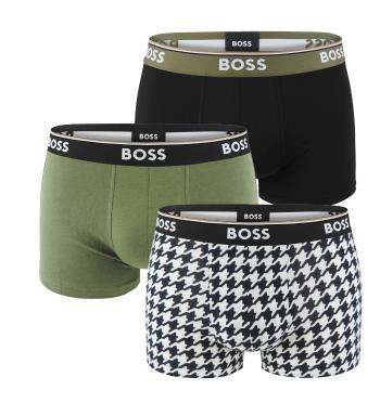 BOSS - boxerky 3PACK cotton stretch power design army green & pepita combo - limitovaná fashion edícia (HUGO BOSS)-L (90-98 cm)