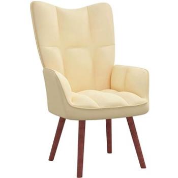 Relaxačná stolička krémovo biela zamat, 328060