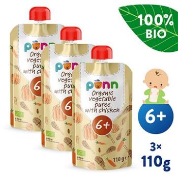 SALVEST Ponn BIO Kuriatko so zeleninovým pyré 3× 110 g (8594200260750)