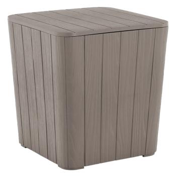 KONDELA Záhradný úložný box/príručný stolík, sivá, IBLIS