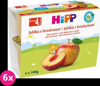 6x HiPP BIO Jablka s broskvemi (4 x 100 g) - ovocný příkrm