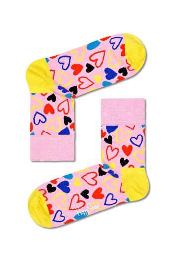 Ponožky Happy Socks I Heart U Half Crew Sock dámske, ružová farba