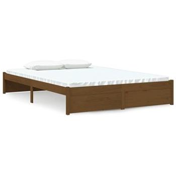 Rám postele medovo hnedý masívne drevo 140 × 200 cm, 814952
