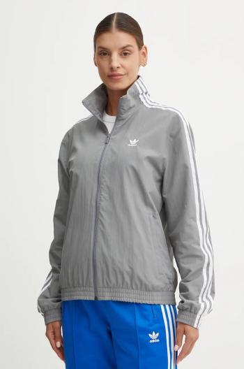 Mikina adidas Originals dámska, šedá farba, s nášivkou, JD5329