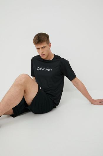 Tréningové tričko Calvin Klein Performance Ck Essentials čierna farba, s potlačou