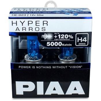 PIAA Hyper Arros 5000K H4 + 120%, jasne biele svetlo s teplotou 5000K, 2 ks (HE-920)