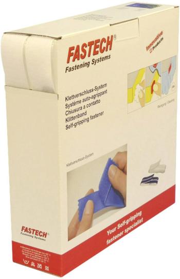 FASTECH® B30-SKL000025 pásik so suchým zipsom zalepenie hotmelt háčiková a flaušová časť (d x š) 25000 mm x 30 mm biela