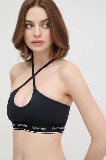 Plavková podprsenka Calvin Klein čierna farba,mäkké košíky,KW0KW02426