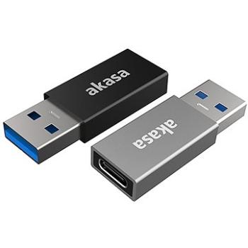 AKASA USB 3.1 Gen2 Type-C female to Type-A malé adaptér, 2 pack (AK-CBUB61-KT02)