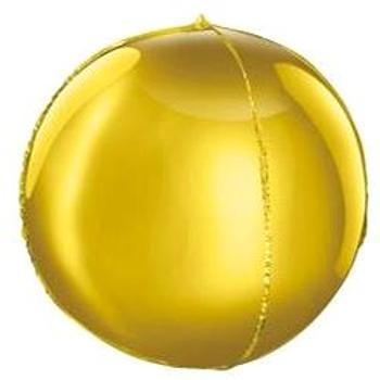 Balón fóliový guľatý zlatý 3D – Silvestr – 62 cm (8595596313655)