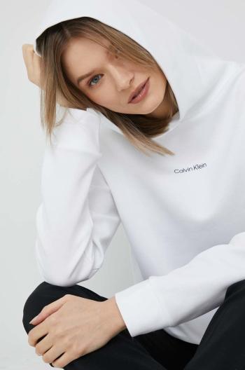 Mikina Calvin Klein dámska, biela farba, jednofarebná