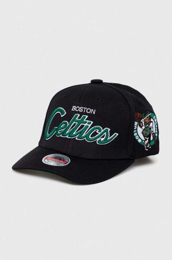 Šiltovka s prímesou vlny Mitchell&Ness BOSTON CELTICS čierna farba, s nášivkou