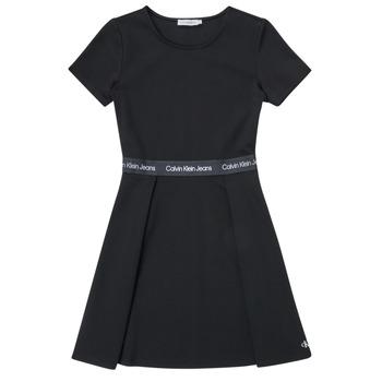 Calvin Klein Jeans  Krátke šaty PUNTO LOGO TAPE DRESS  Čierna