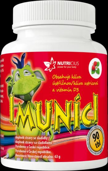 Nutricius IMUNÍCI Hliva ustricová s vitamínom D3 pre deti s jahodovou príchuťou 90 tabliet