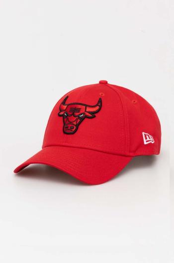 Bavlnená šiltovka New Era červená farba, s nášivkou, CHICAGO BULLS