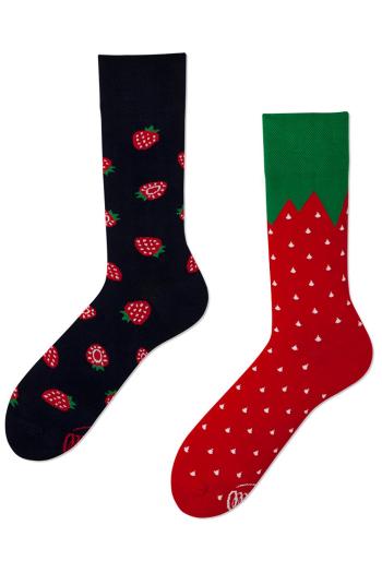 Červeno-čierne ponožky Strawberries