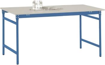 Manuflex BB3031.5007 Odkladací stolík BASIS stacionárny s doskou z melamínu v žiarivej modrej RAL 5007, š xhxv: 1250 x 6
