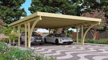 Drevený dvojitý prístrešok / carport CLASSIC 3C Lanitplast