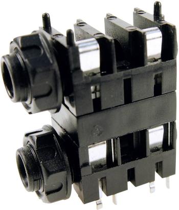 Cliff FCR1120 jack konektor 6.35 mm zásuvka, vstavateľná horizontálna Pólov: 2 čiernobiela čierna 1 ks