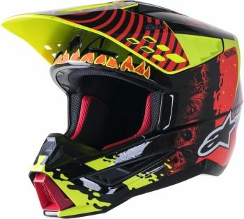 Alpinestars S-M5 Solar Flare Helmet Black/Red Fluorescent/Yellow Fluorescent/Glossy S Prilba
