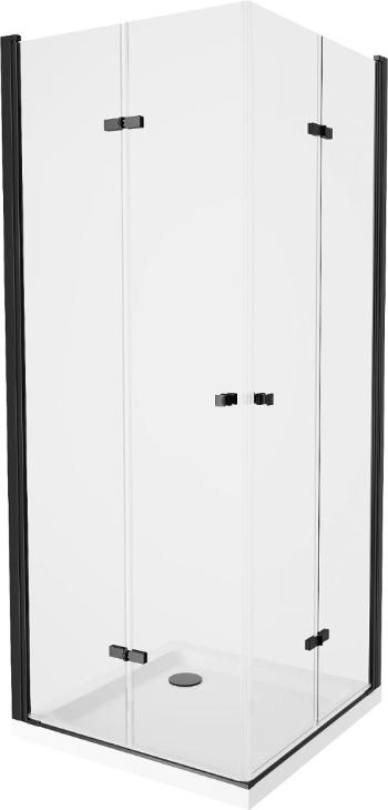 MEXEN/S - Lima Duo sprchovací kút 100x90 cm, transparent, čierna + vanička so sifónom 856-100-090-70-02-4010B