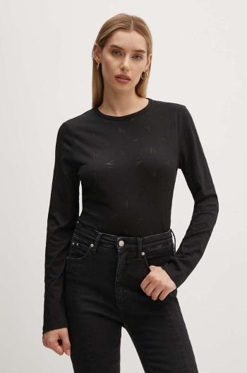 Tričko s dlhým rukávom Calvin Klein Jeans dámske, čierna farba, J20J223628