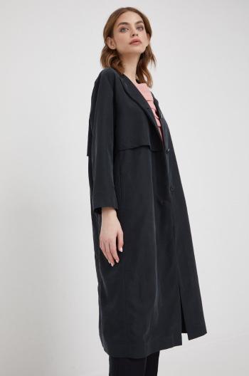 Kabát Sisley dámsky, čierna farba, prechodný,