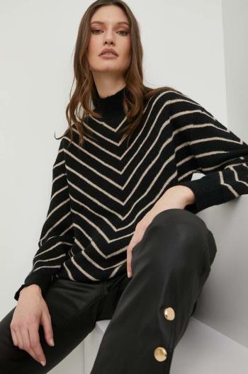 Vlnený sveter Answear Lab dámsky, čierna farba, s polorolákom