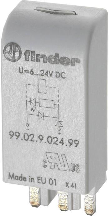 Finder zasúvací modul s diódou s LED diódou 99.02.0.060.59 Farby svetla (LED svietidlo): zelená Vhodné pre model: Finder
