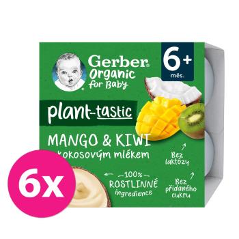 6x GERBER Organic 100% Dezert rastlinný mango a kiwi s kokosovým mliekom 4 x 90 g​