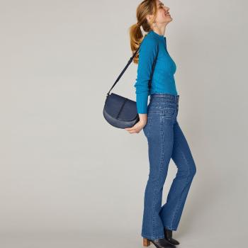 Blancheporte Bootcut džínsy s vysokým pásom, vnútor. dĺžka nohavíc 75 cm denim 44