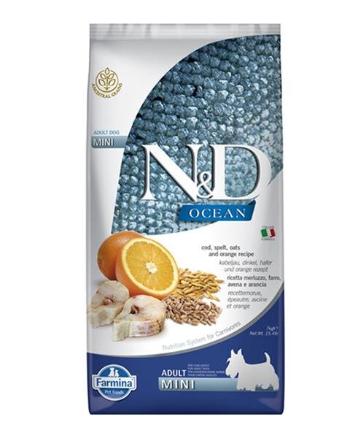 Farmina N&D dog OCEAN (AG) adult mini, codfish, spelt, oats & orange 7kg