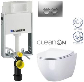 GEBERIT KOMBIFIXBasic vr. matného tlačidla DELTA 25 + WC CERSANIT ZEN CLEANON + SEDADLO 110.100.00.1 21MA HA1