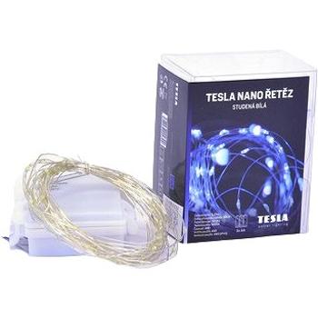 Tesla – nano reťaz 50 LED, 6 500K, 5 m + 30 cm kábel, 3× AA batéria, časovač, IP44 (VONABA5MIOWC)