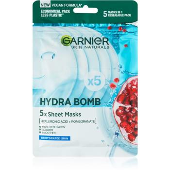Garnier Skin Naturals Moisture+Aqua Bomb super hydratačná vyplňujúca textilná maska na tvár 5 ks