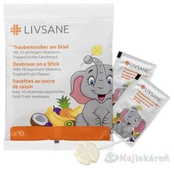 LIVSANE Lízanky s dextrózou a vitamínmi 10 ks